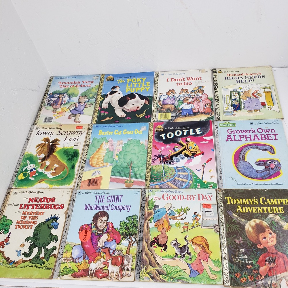 Vintage Little Golden Books Lot of 12 Poky Little Puppy Tootle Richard Scarry